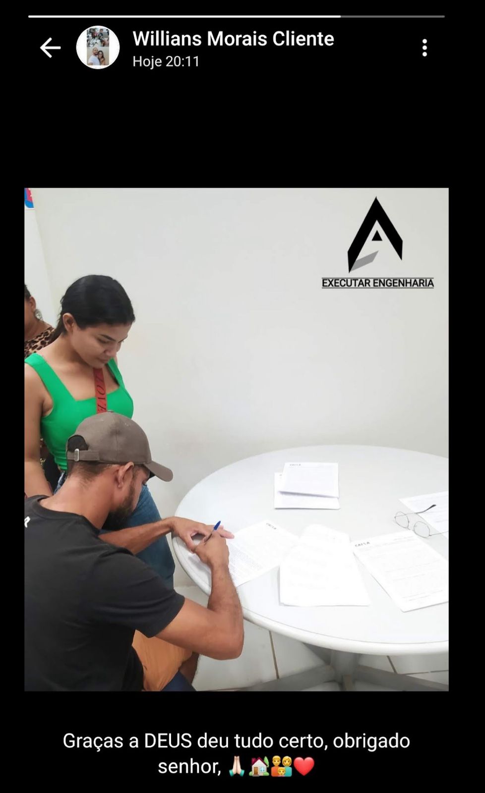 Depoimento de cliente da Executar Engenharia